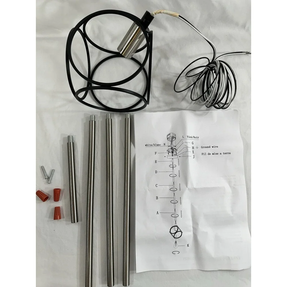 New Artcraft Sorrento Collection 1 Light Pendant, Mini Matte Black Satin Nickel - Picture 5 of 5